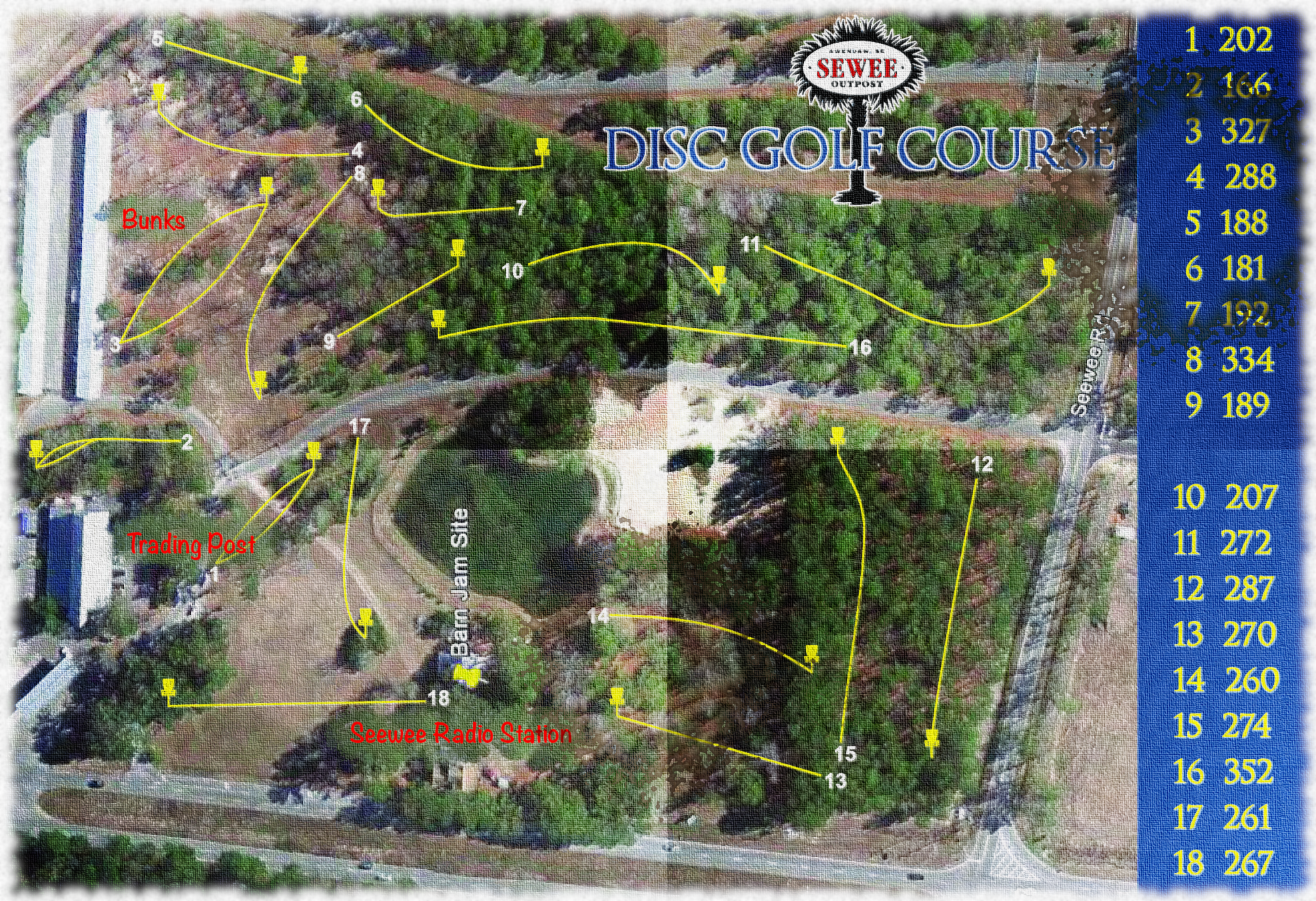 Seewee Outpose Disc Golf Course Map